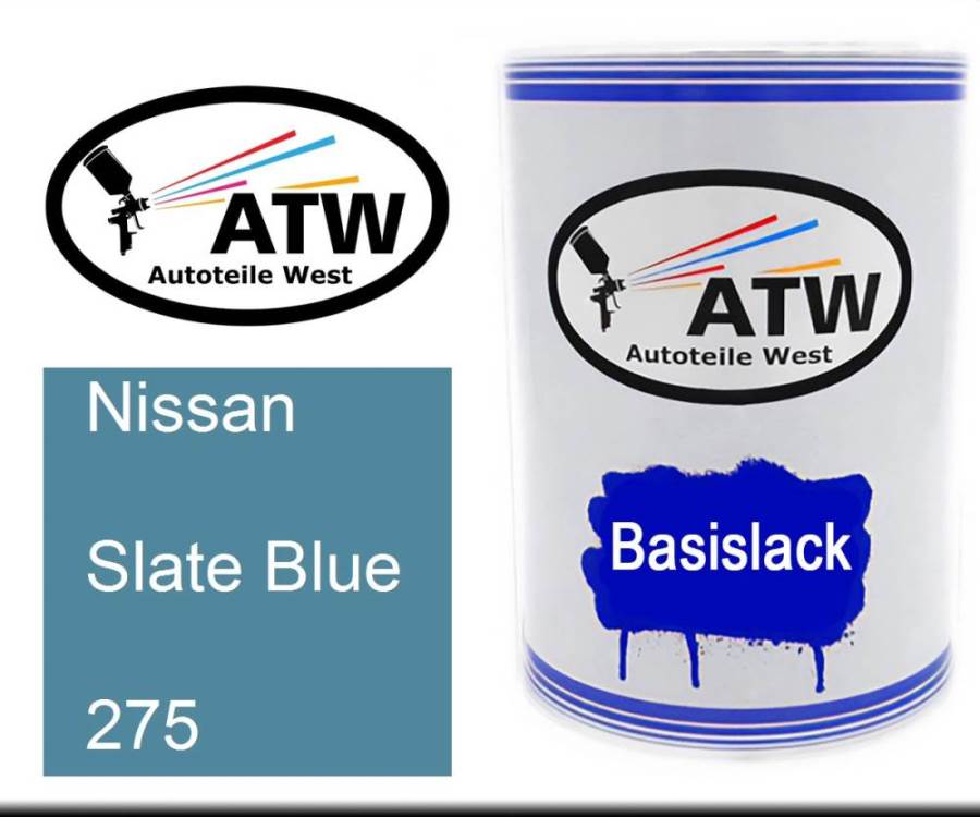 Nissan, Slate Blue, 275: 500ml Lackdose, von ATW Autoteile West.